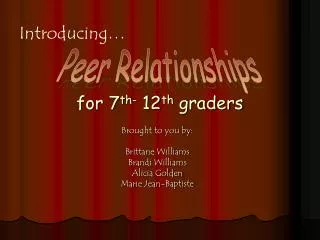 for 7 th- 12 th graders