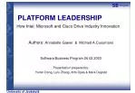 PLATFORM LEADERSHIP - slide 1