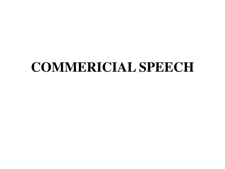 commericial speech