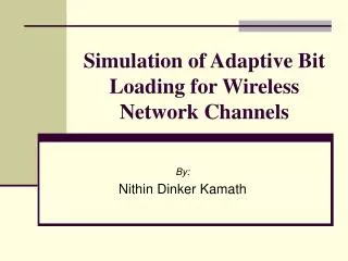 Simulation of Adaptive Bit Loading for Wireless Network Channels