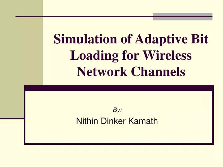simulation of adaptive bit loading for wireless network channels