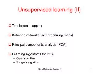 Unsupervised learning (II)