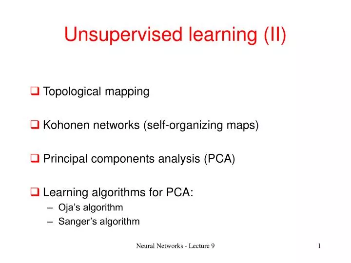 unsupervised learning ii