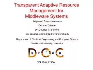 Transparent Adaptive Resource Management for Middleware Systems