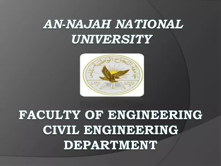 an najah national university faculty of engineering civil engineering department