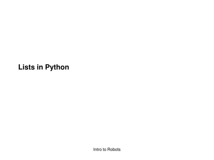 lists in python