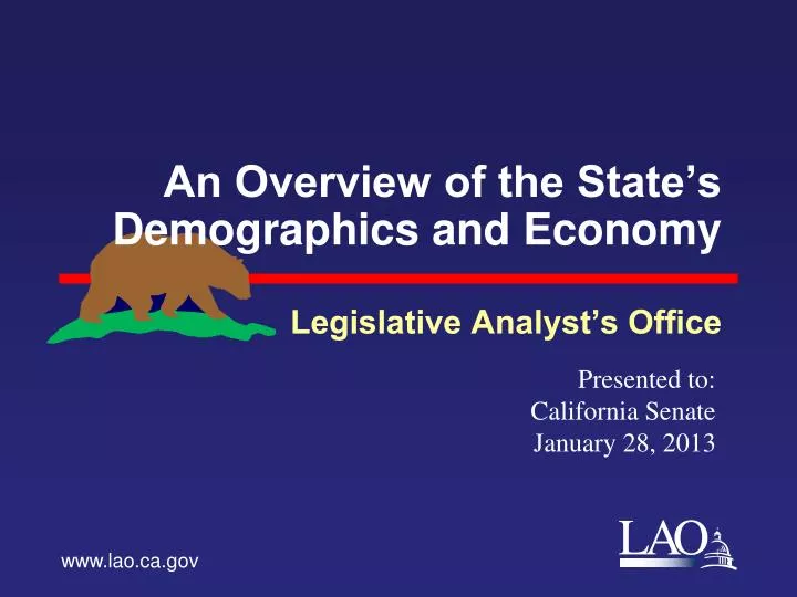 an overview of the state s demographics and economy