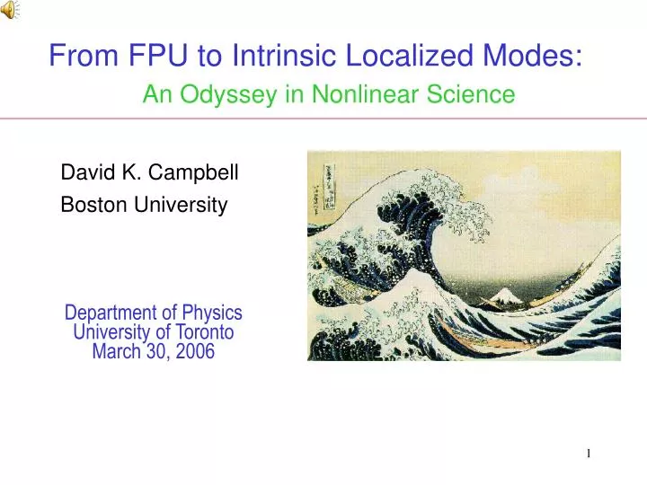 from fpu to intrinsic localized modes an odyssey in nonlinear science