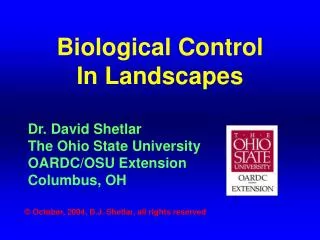 Biological Control In Landscapes