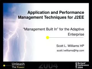 Application and Performance Management Techniques for J2EE