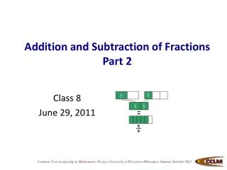 Addition and Subtraction of Fractions Part 2