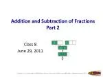 Addition and Subtraction of Fractions Part 2 - slide 1