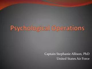 Psychological Operations