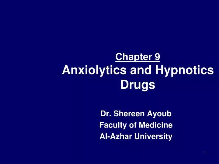 chapter 9 anxiolytics and hypnotics drugs