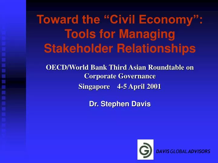 toward the civil economy tools for managing stakeholder relationships