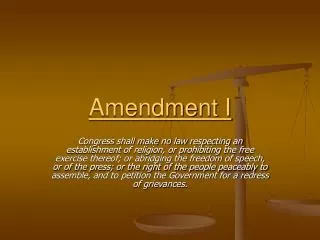 Amendment I