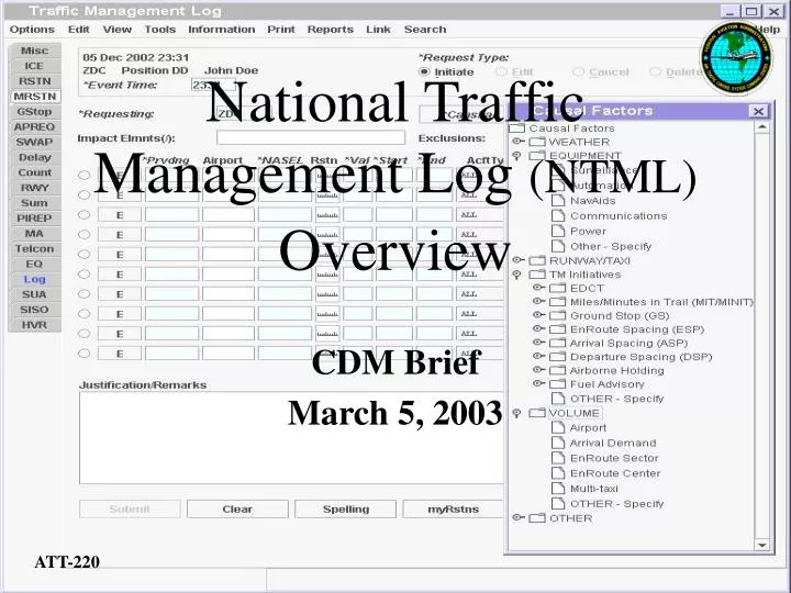 national traffic management log ntml overview