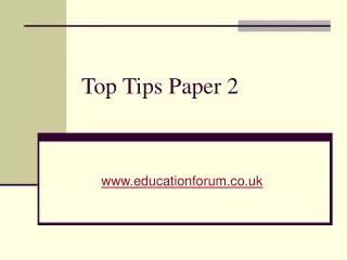 Top Tips Paper 2