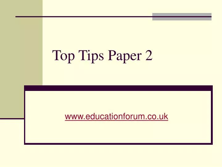 top tips paper 2