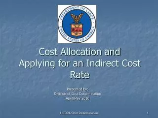 Cost Allocation and Applying for an Indirect Cost Rate