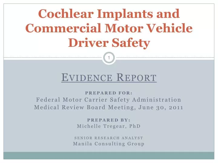 cochlear implants and commercial motor vehicle driver safety