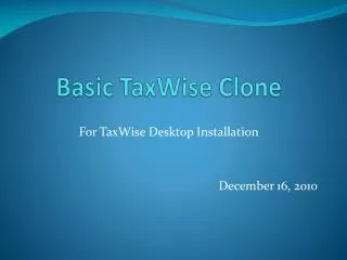 Basic TaxWise Clone