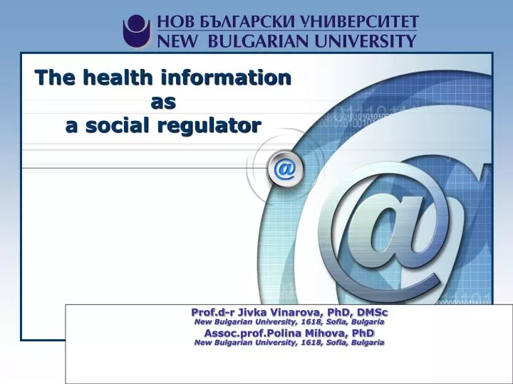 the health information as a social regulator