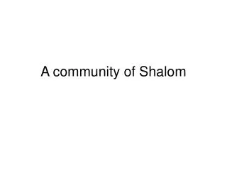 A community of Shalom