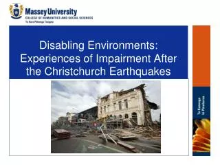 Disabling Environments: Experiences of Impairment After the Christchurch Earthquakes