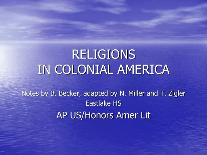 religions in colonial america