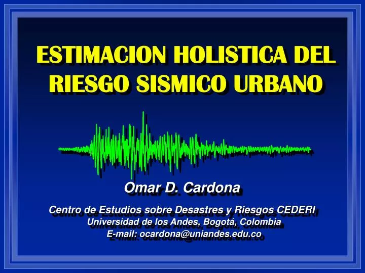 estimacion holistica del riesgo sismico urbano
