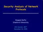 Security Analysis of Network Protocols - slide 1