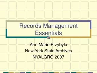 Records Management Essentials