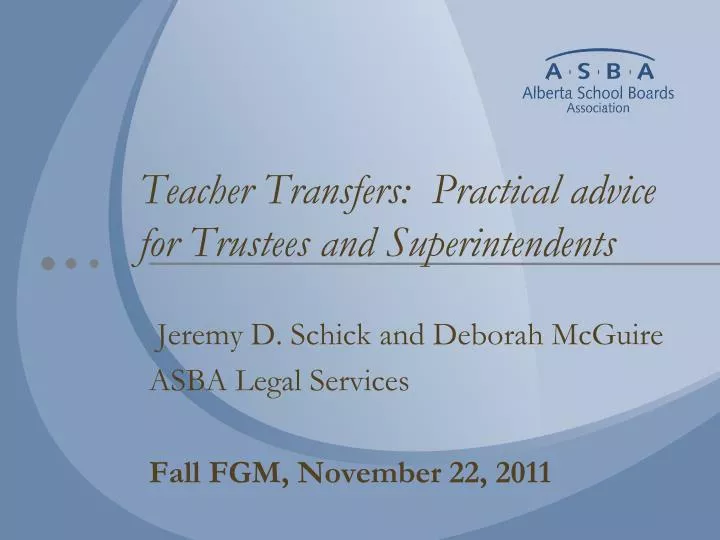 teacher transfers practical advice for trustees and superintendents