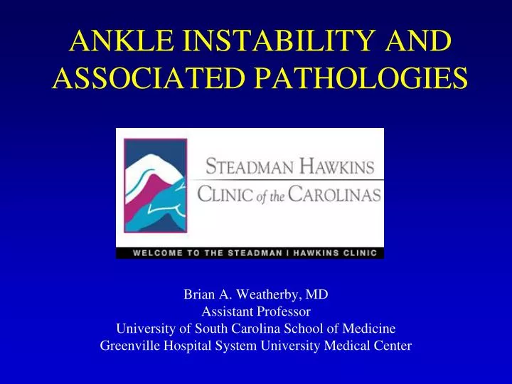 ankle instability and associated pathologies