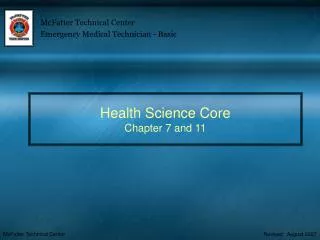 Health Science Core Chapter 7 and 11