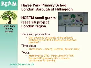 Hayes Park Primary School London Borough of Hillingdon NCETM small grants research project London region
