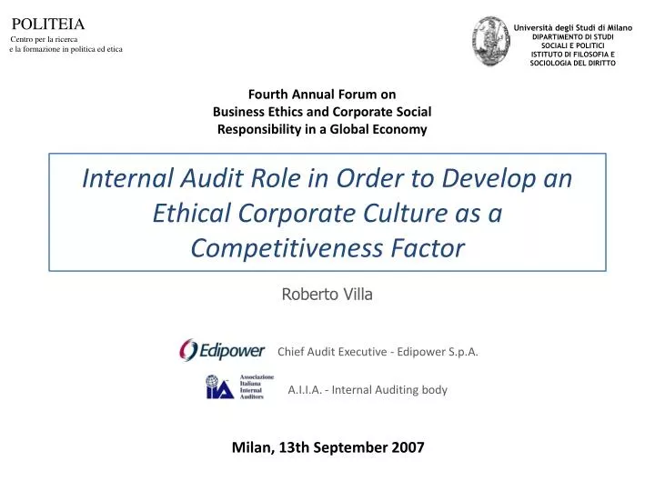 internal audit role in order to develop an ethical corporate culture as a competitiveness factor