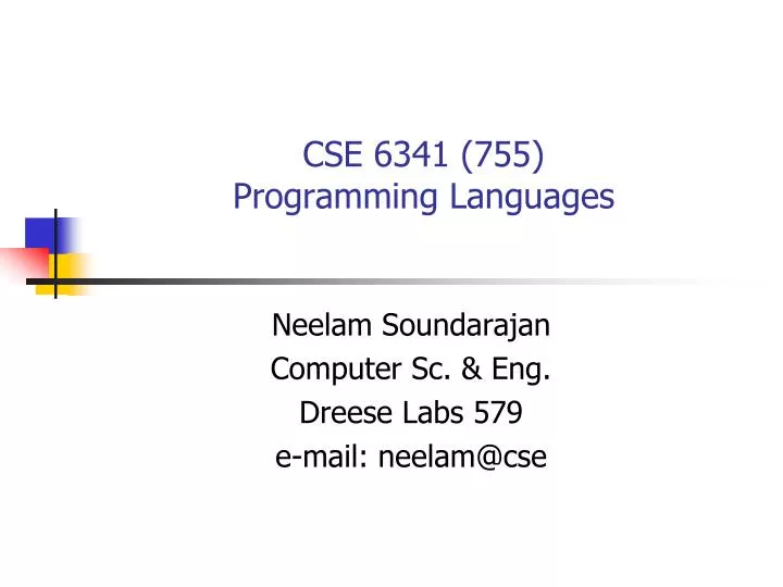 cse 6341 755 programming languages