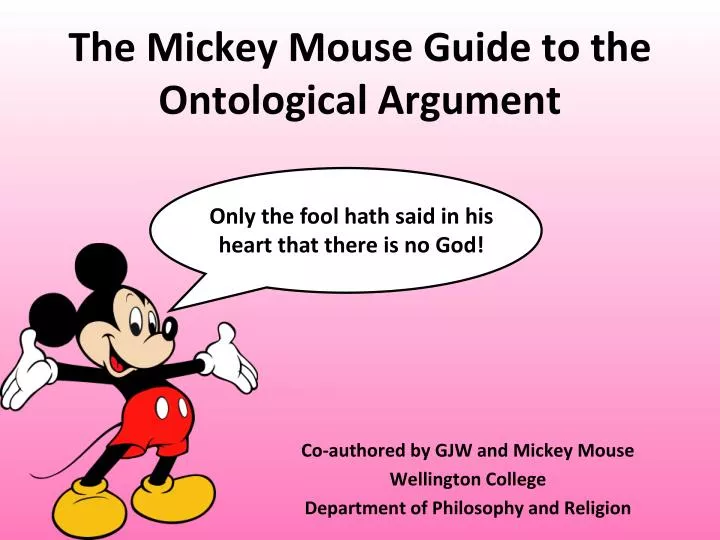 the mickey mouse guide to the ontological argument