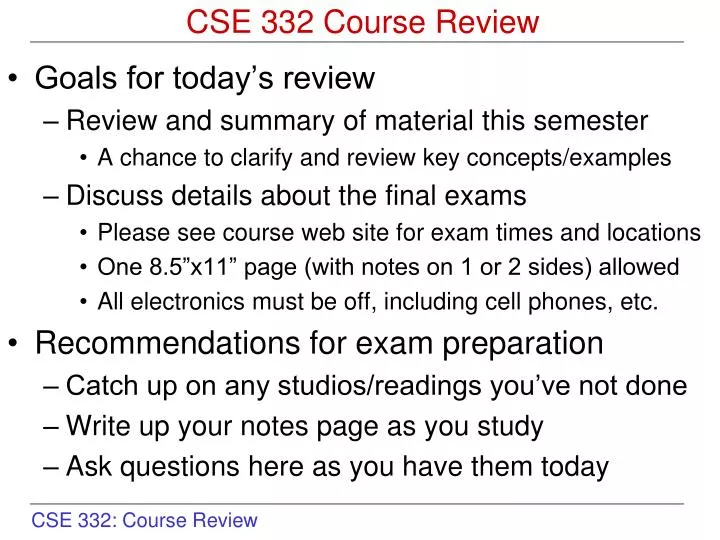 cse 332 course review
