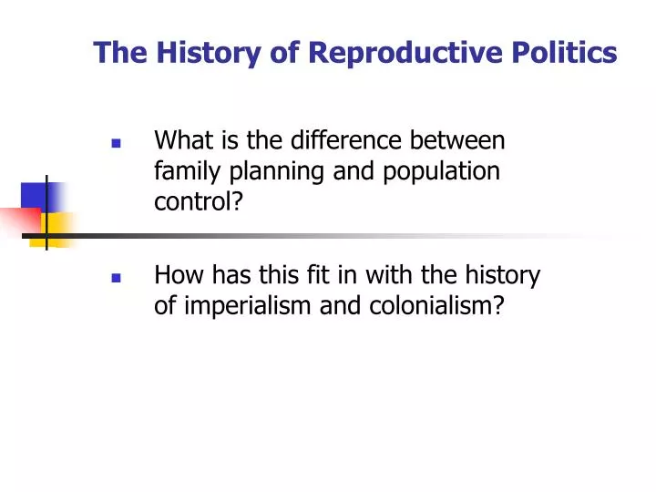 the history of reproductive politics