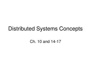 Distributed Systems Concepts