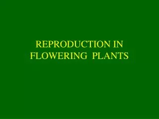 REPRODUCTION IN FLOWERING PLANTS