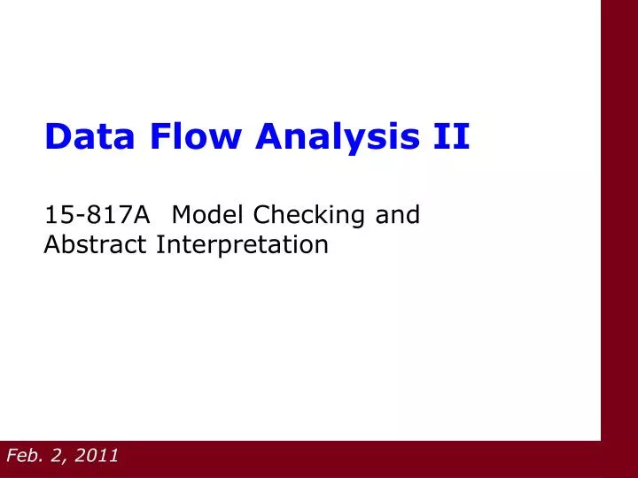 data flow analysis ii 15 817a model checking and abstract interpretation