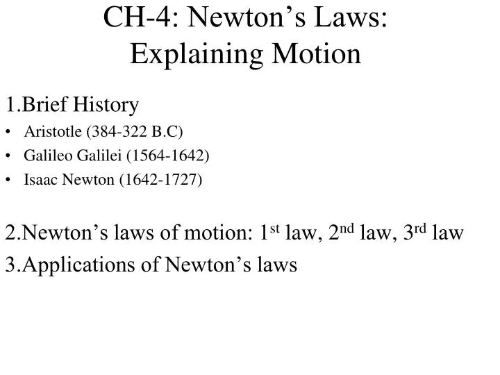 ch 4 newton s laws explaining motion