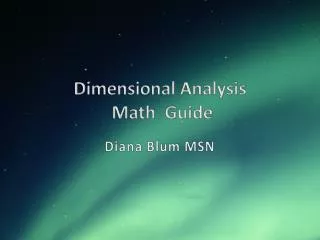 Dimensional Analysis Math Guide