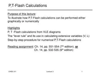 P,T-Flash Calculations
