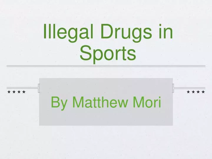 illegal drugs in sports