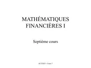math matiques financi res i